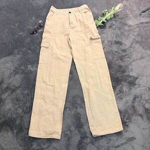 Sandy Liang Tan Wide Leg Cargo Pants
